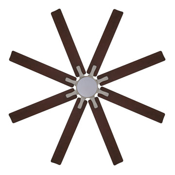 Octo 66" Contemporary Industrial Iron/Plastic Mobile-App/Remote-Controlled 6-Speed Ceiling Fan with Integrated LED Light